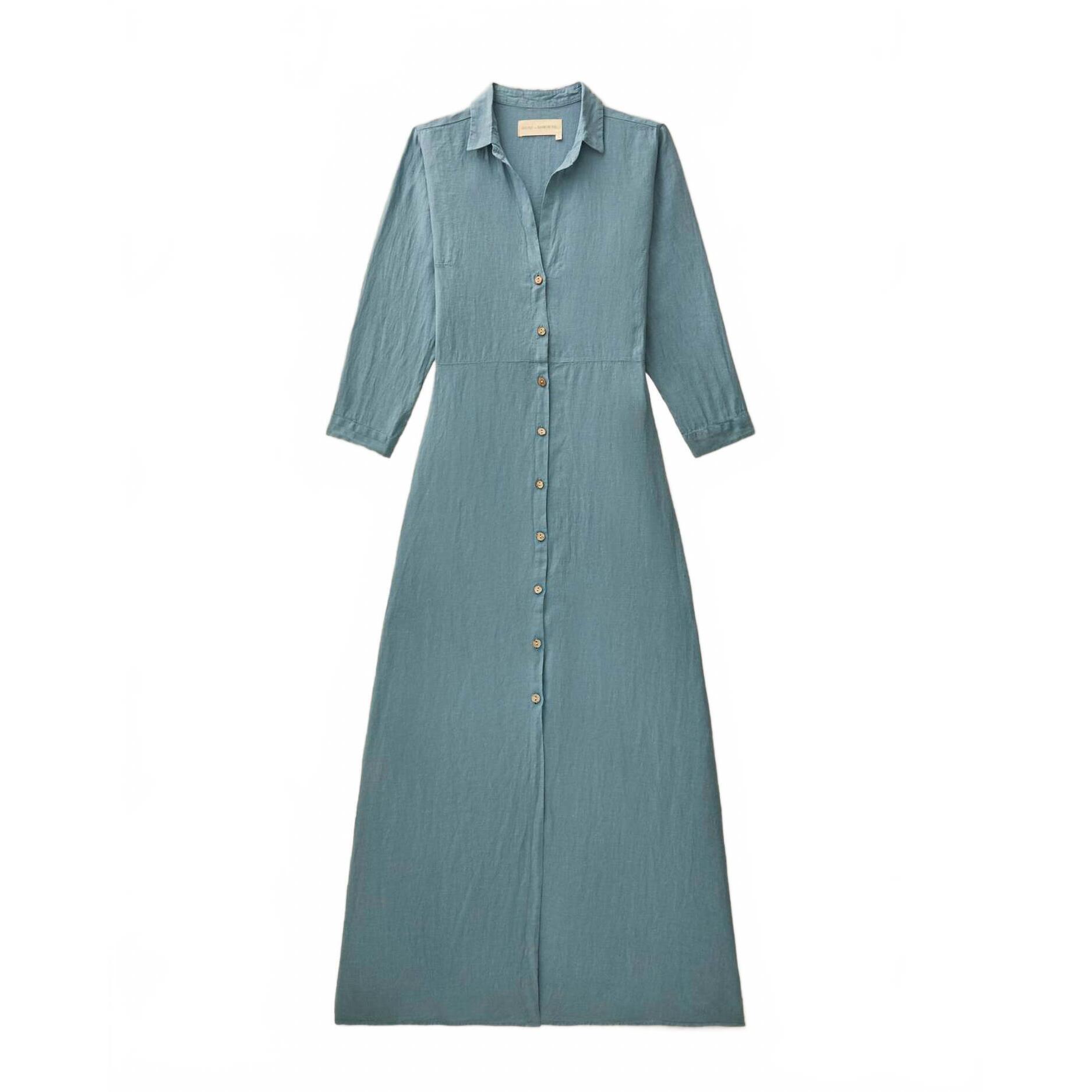 New Road To Nowhere Women's Puglia Linen Maxi Dress In Chambray